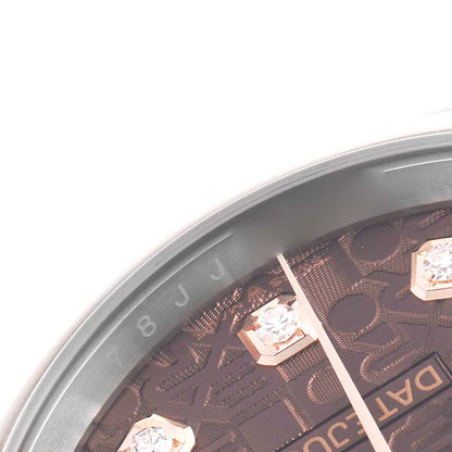 Rolex Datejust 36 Steel Rose Gold Diamond Mens Watch
