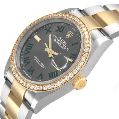 Rolex Datejust 36 Steel Yellow Gold Wimbledon Diamond Dial Watch