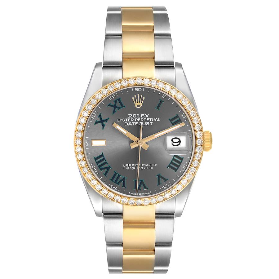 Rolex Datejust 36 Steel Yellow Gold Wimbledon Diamond Dial Watch