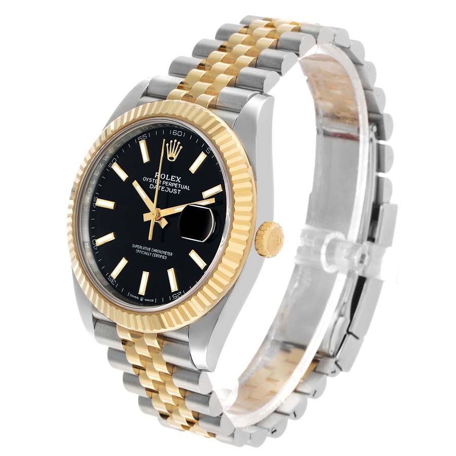 Rolex Datejust 41 Steel Yellow Gold Black Dial Mens Watch