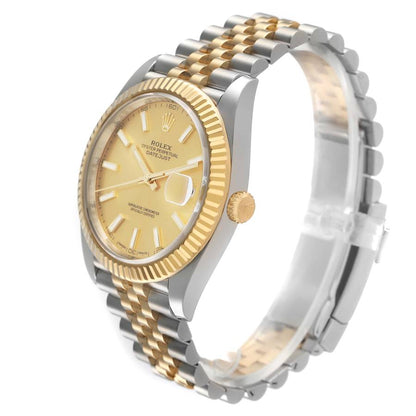 Rolex Datejust 41 Steel Yellow Gold Champagne Dial Mens Watch