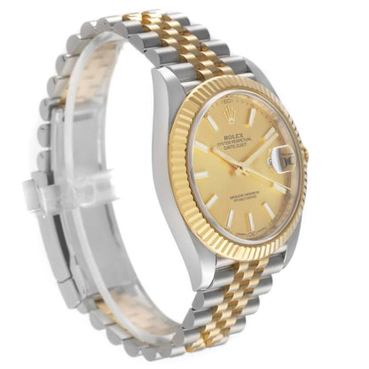 Rolex Datejust 41 Steel Yellow Gold Champagne Dial Mens Watch