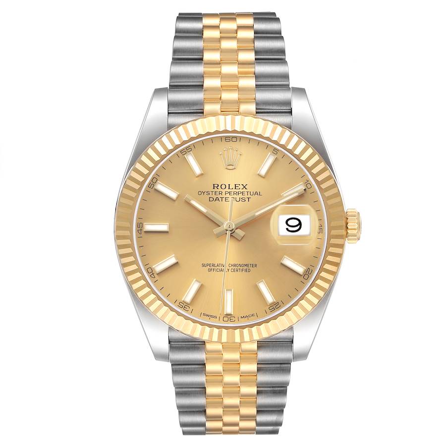Rolex Datejust 41 Steel Yellow Gold Champagne Dial Mens Watch