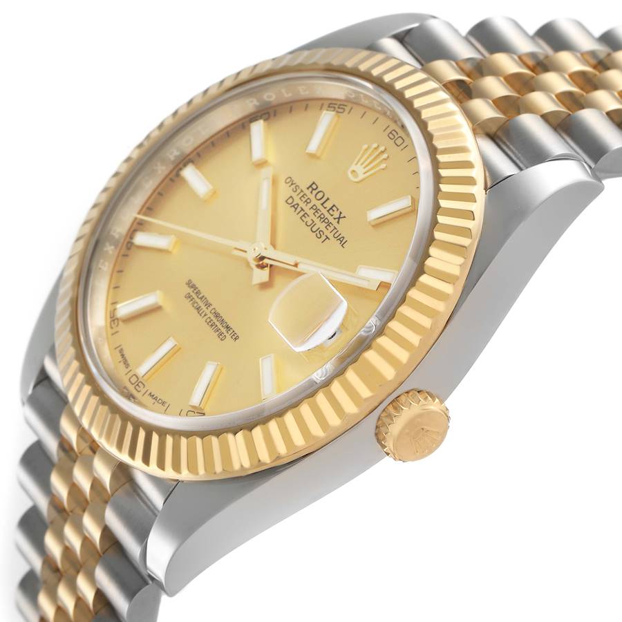 Rolex Datejust 41 Steel Yellow Gold Champagne Dial Mens Watch