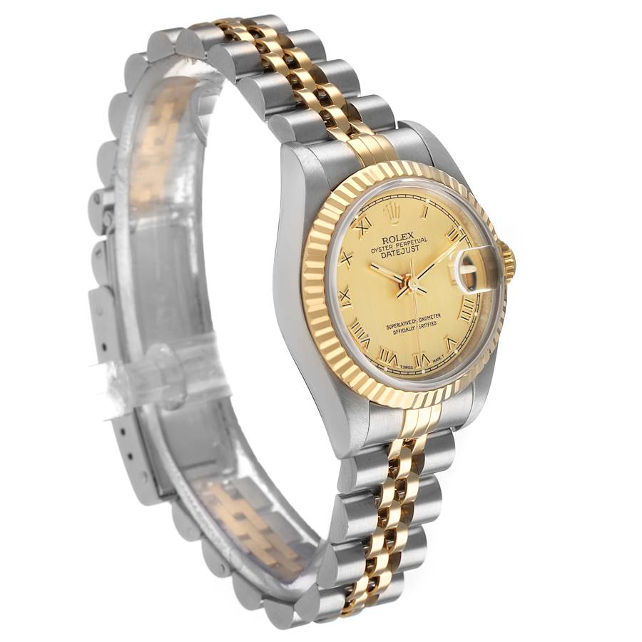 Rolex Datejust Champagne Roman Dial Steel Yellow Gold Ladies Watch