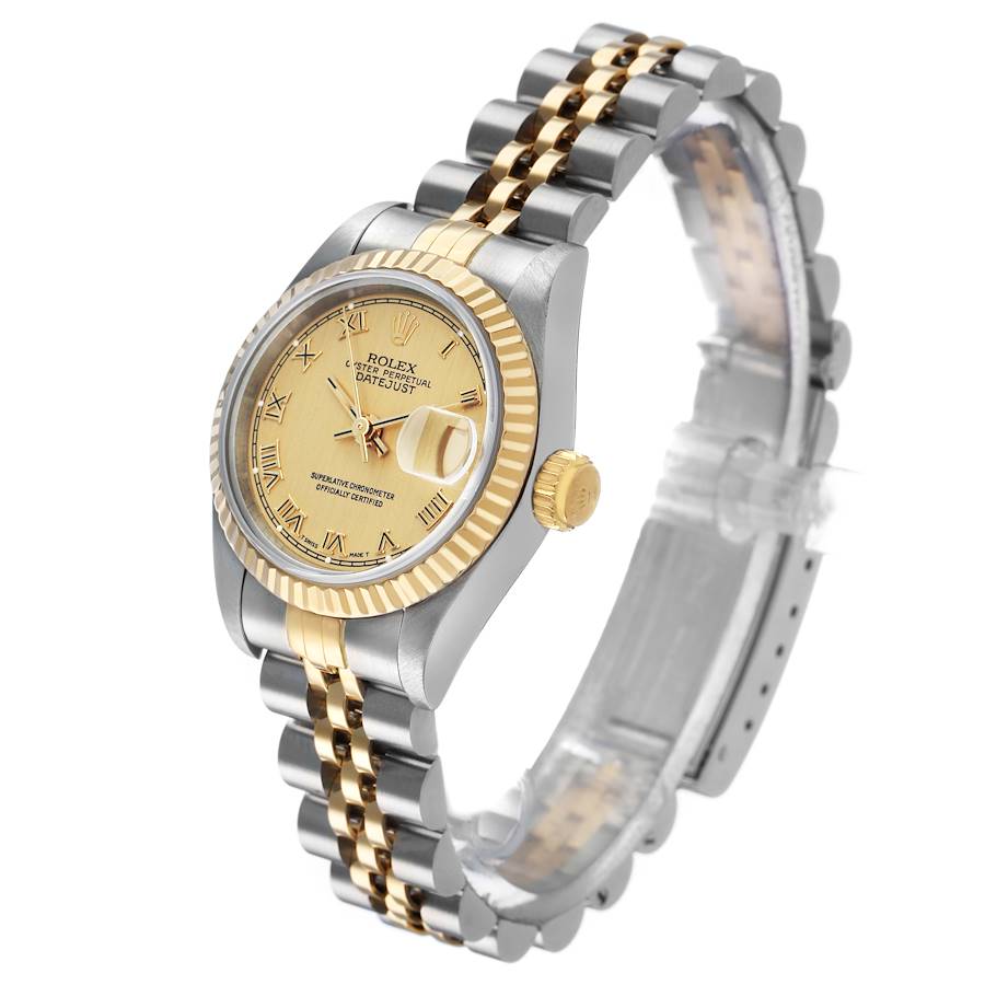 Rolex Datejust Champagne Roman Dial Steel Yellow Gold Ladies Watch