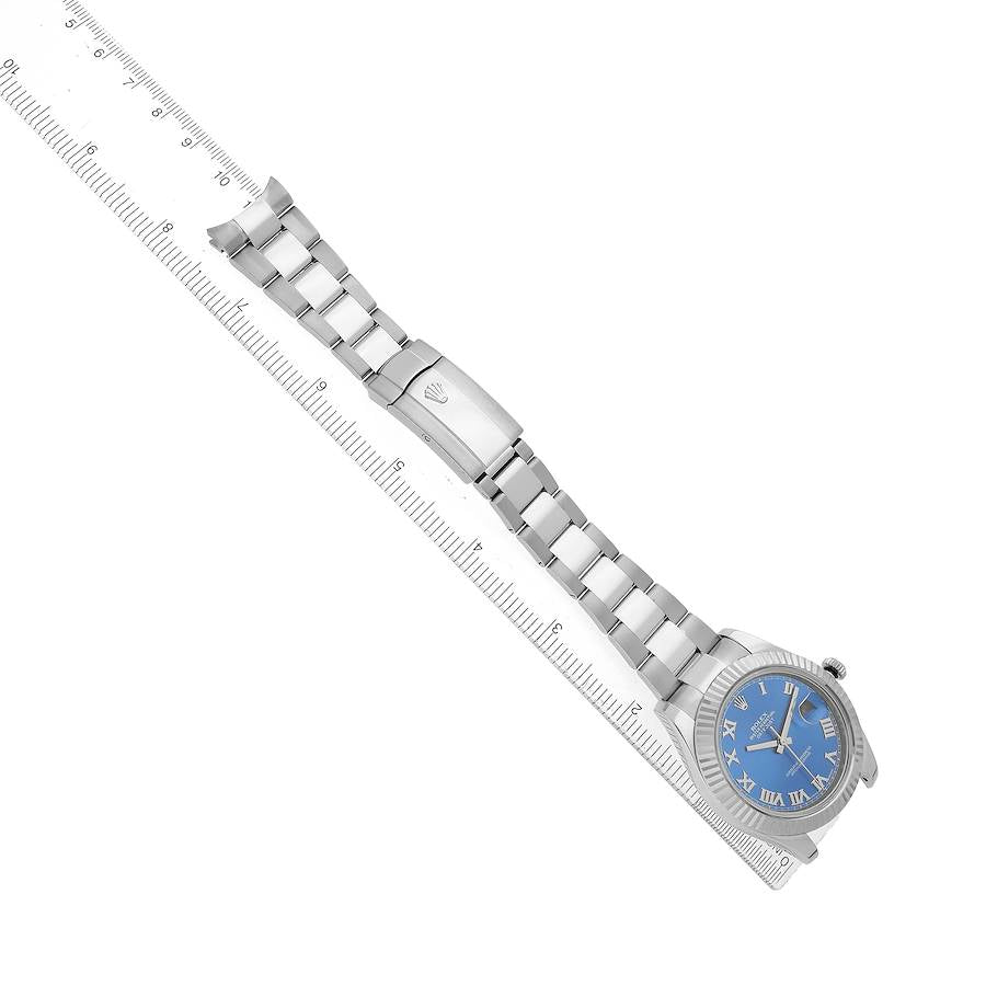 Rolex Datejust II 41 Steel White Gold Blue Dial Mens Watch
