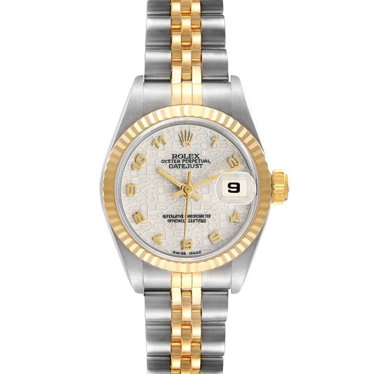 Rolex Datejust Ivory Anniversary Dial Steel Yellow Gold Ladies Watch