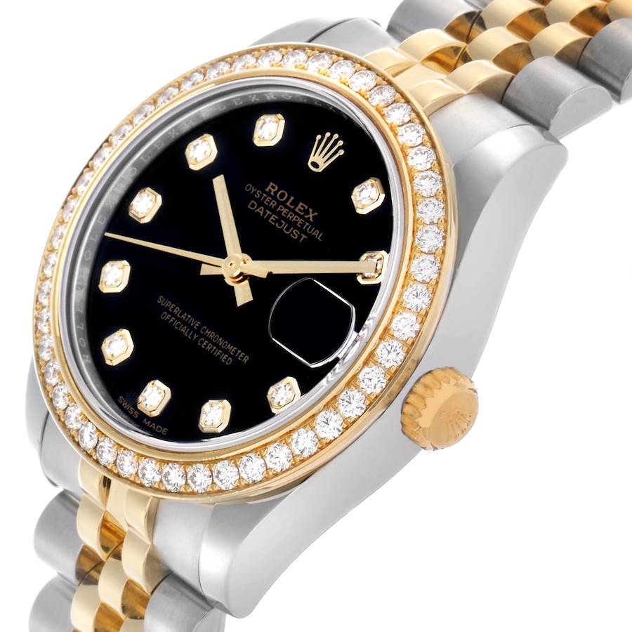 Rolex Datejust Midsize Steel Yellow Gold Diamond Ladies Watch