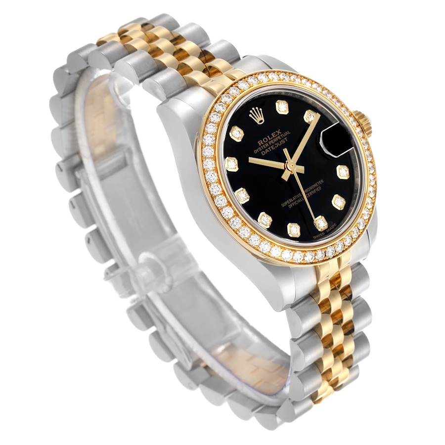 Rolex Datejust Midsize Steel Yellow Gold Diamond Ladies Watch