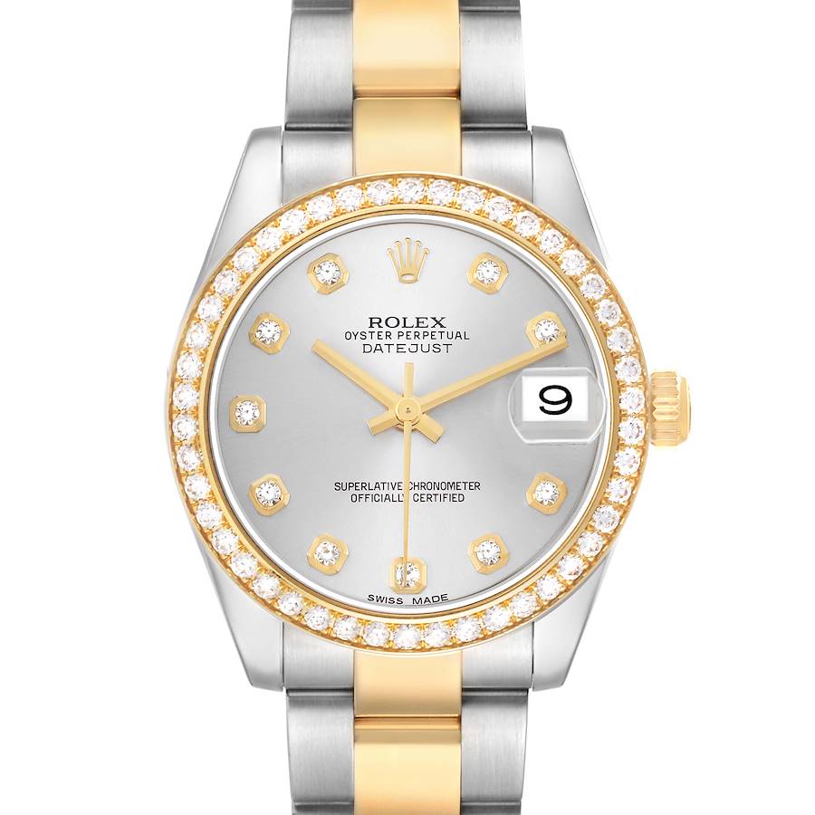 Rolex Datejust Midsize Steel Yellow Gold Diamond Ladies Watch