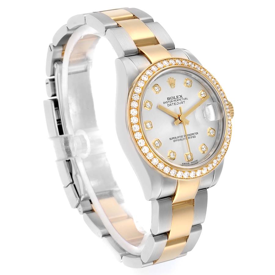 Rolex Datejust Midsize Steel Yellow Gold Diamond Ladies Watch