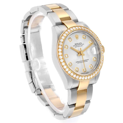 Rolex Datejust Midsize Steel Yellow Gold Diamond Ladies Watch