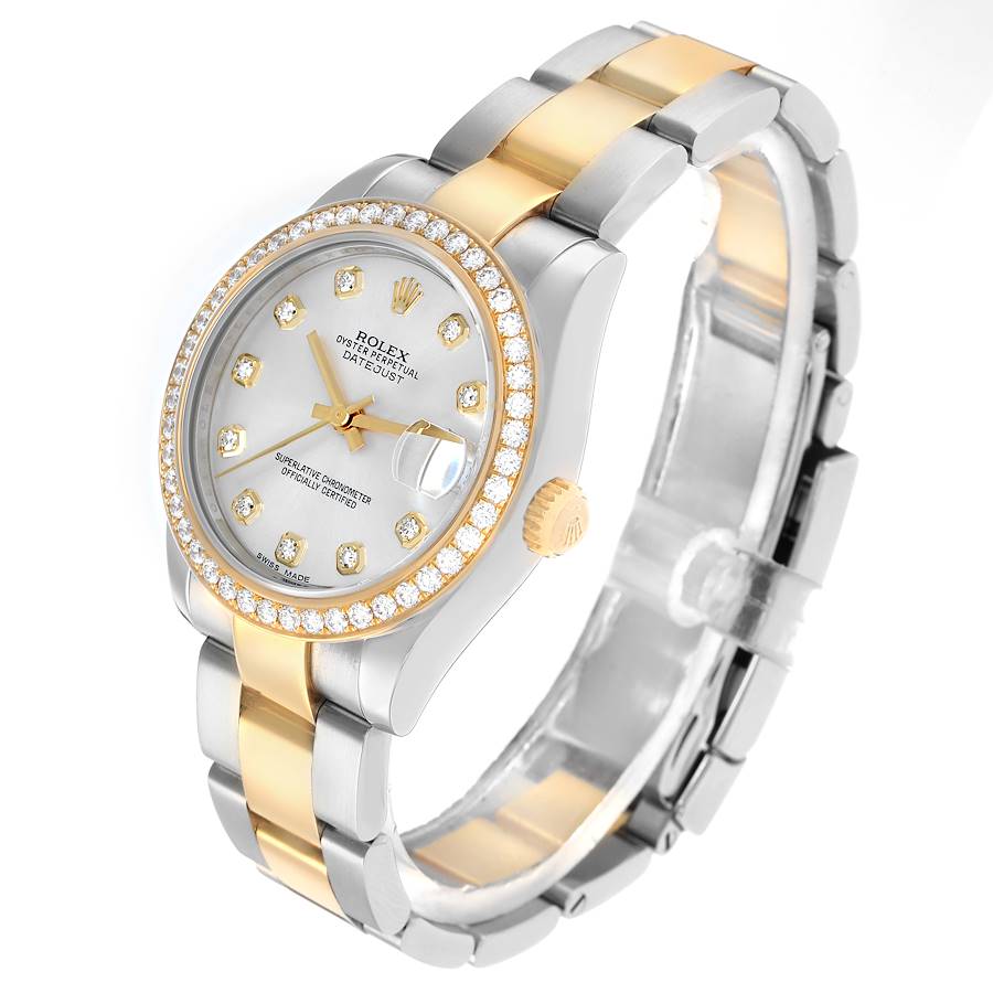 Rolex Datejust Midsize Steel Yellow Gold Diamond Ladies Watch