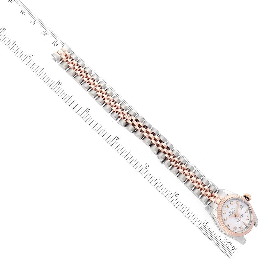 Rolex Datejust Steel Rose Gold Diamond Dial Ladies Watch