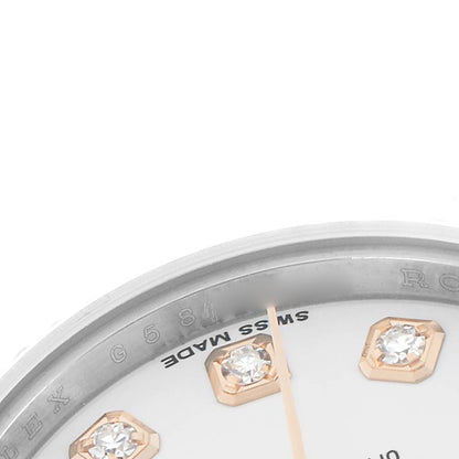 Rolex Datejust Steel Rose Gold Diamond Dial Ladies Watch