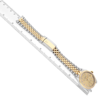 Rolex Datejust Steel Yellow Gold Champagne Dial Mens Watch