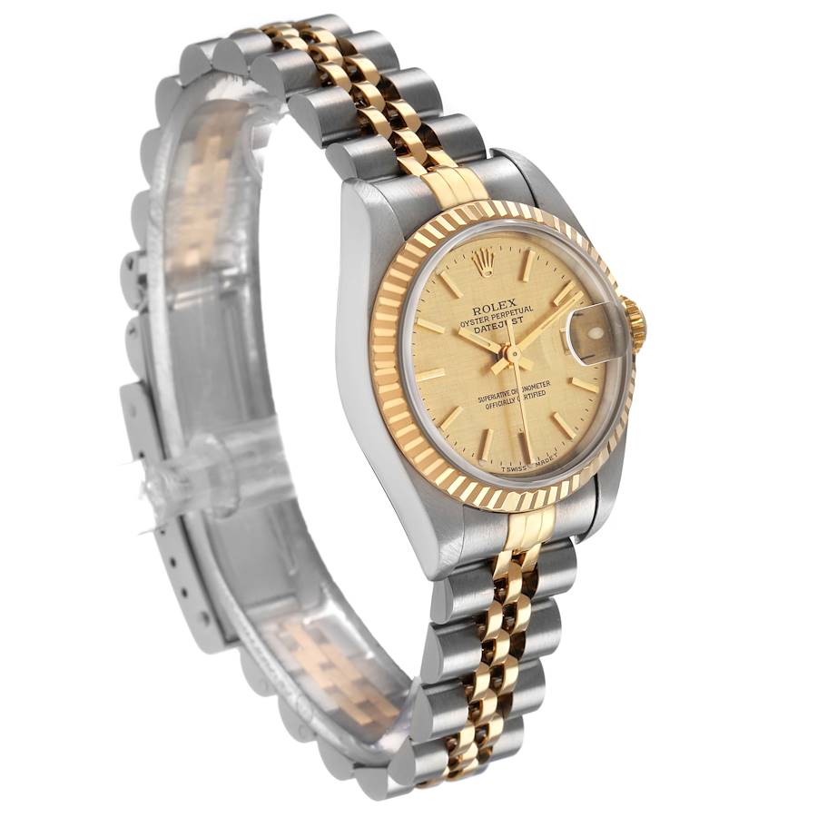 Rolex Datejust Steel Yellow Gold Champagne Linen Dial Ladies Watch