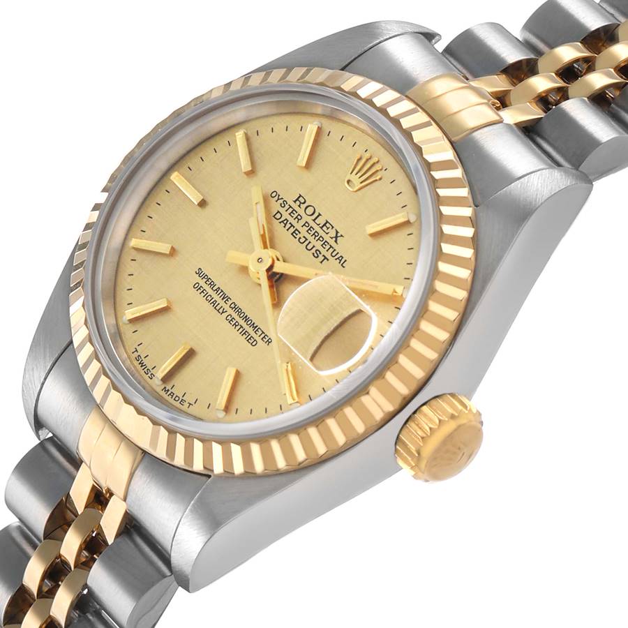 Rolex Datejust Steel Yellow Gold Champagne Linen Dial Ladies Watch