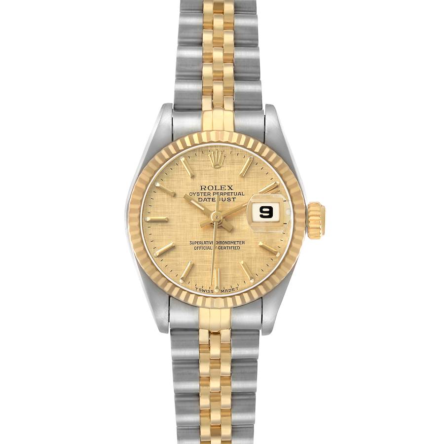 Rolex Datejust Steel Yellow Gold Champagne Linen Dial Ladies Watch