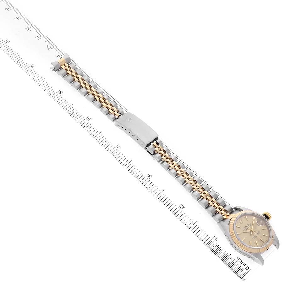 Rolex Datejust Steel Yellow Gold Champagne Linen Dial Ladies Watch