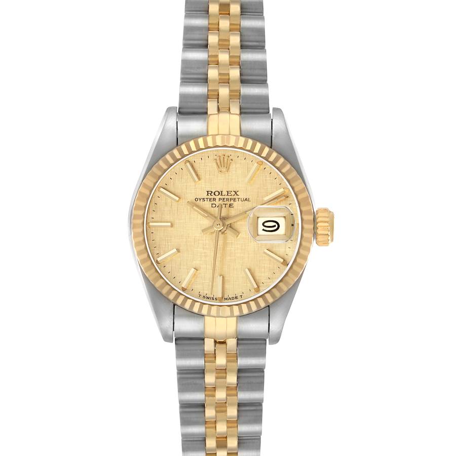 Rolex Datejust Steel Yellow Gold Champagne Linen Dial Ladies Watch