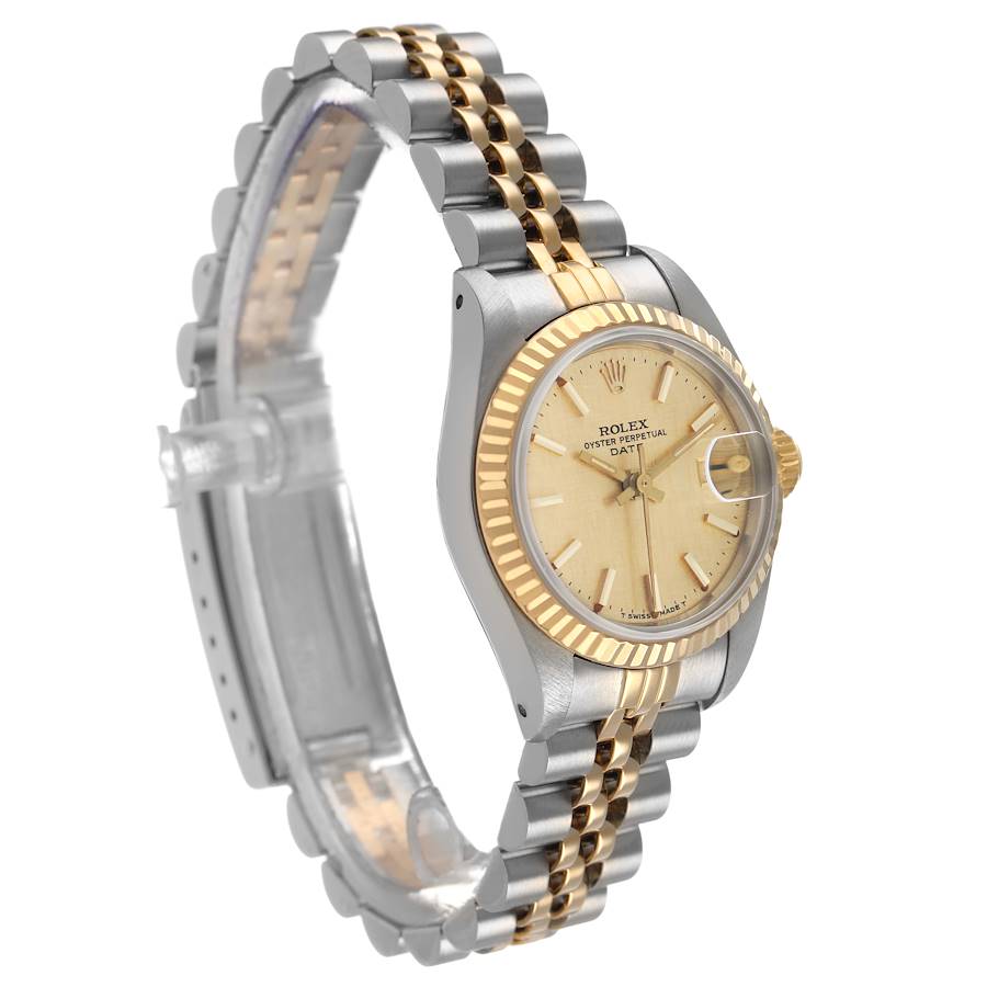 Rolex Datejust Steel Yellow Gold Champagne Linen Dial Ladies Watch