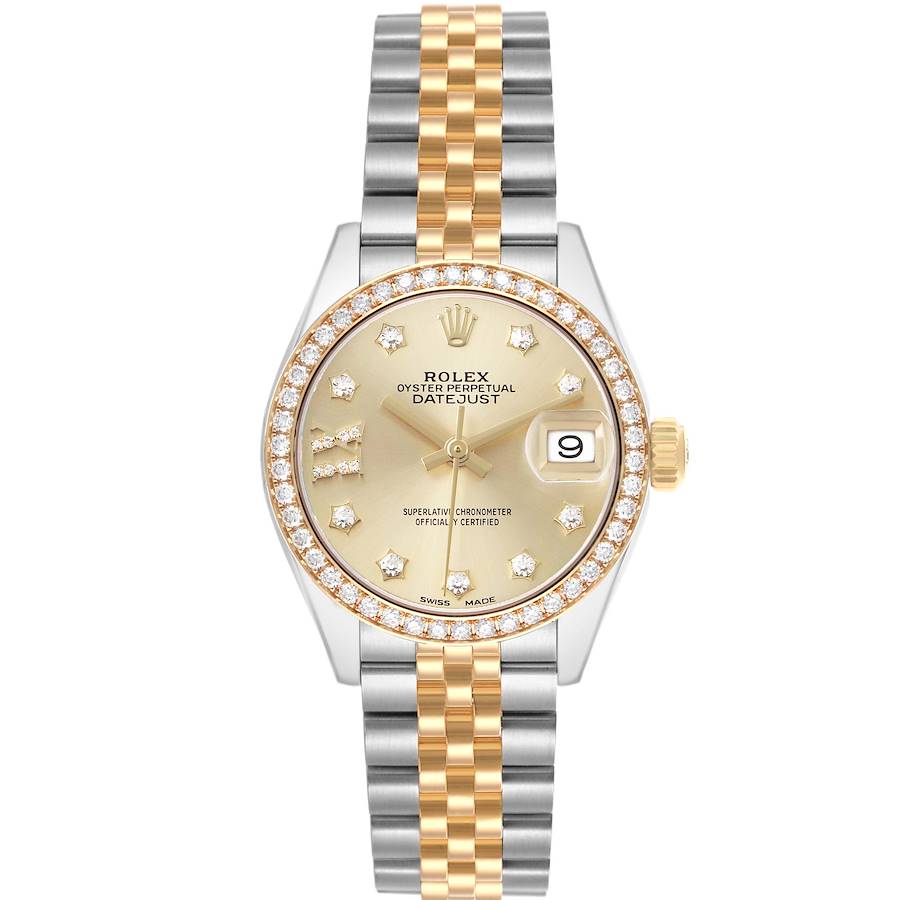 Rolex Datejust Steel Yellow Gold Diamond Ladies Watch