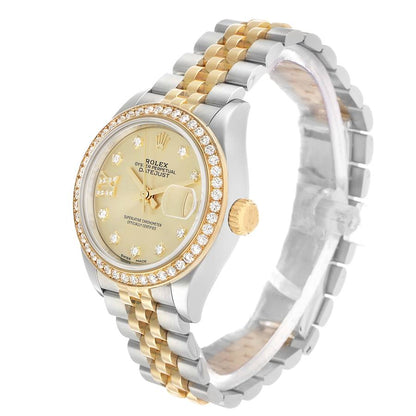 Rolex Datejust Steel Yellow Gold Diamond Ladies Watch