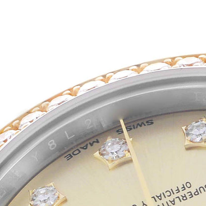 Rolex Datejust Steel Yellow Gold Diamond Ladies Watch