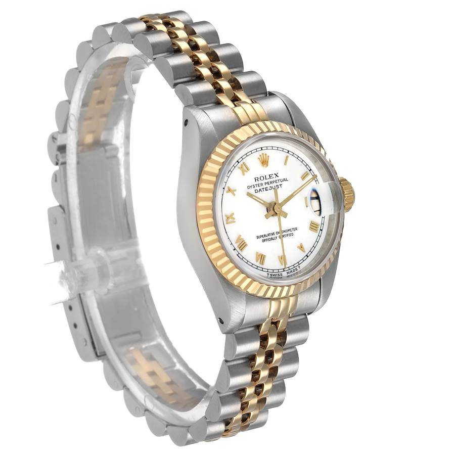 Rolex Datejust White Roman Dial Steel Yellow Gold Ladies Watch