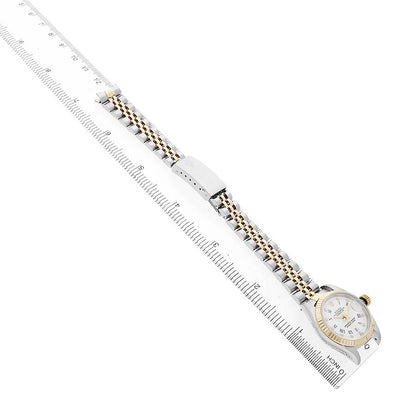 Rolex Datejust White Roman Diamond Dial Steel Yellow Gold Ladies Watch
