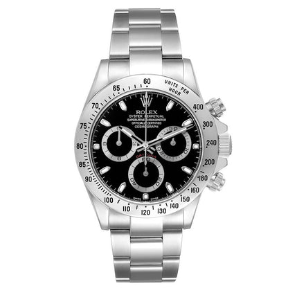 Rolex Daytona Steel Black Dial Mens Watch