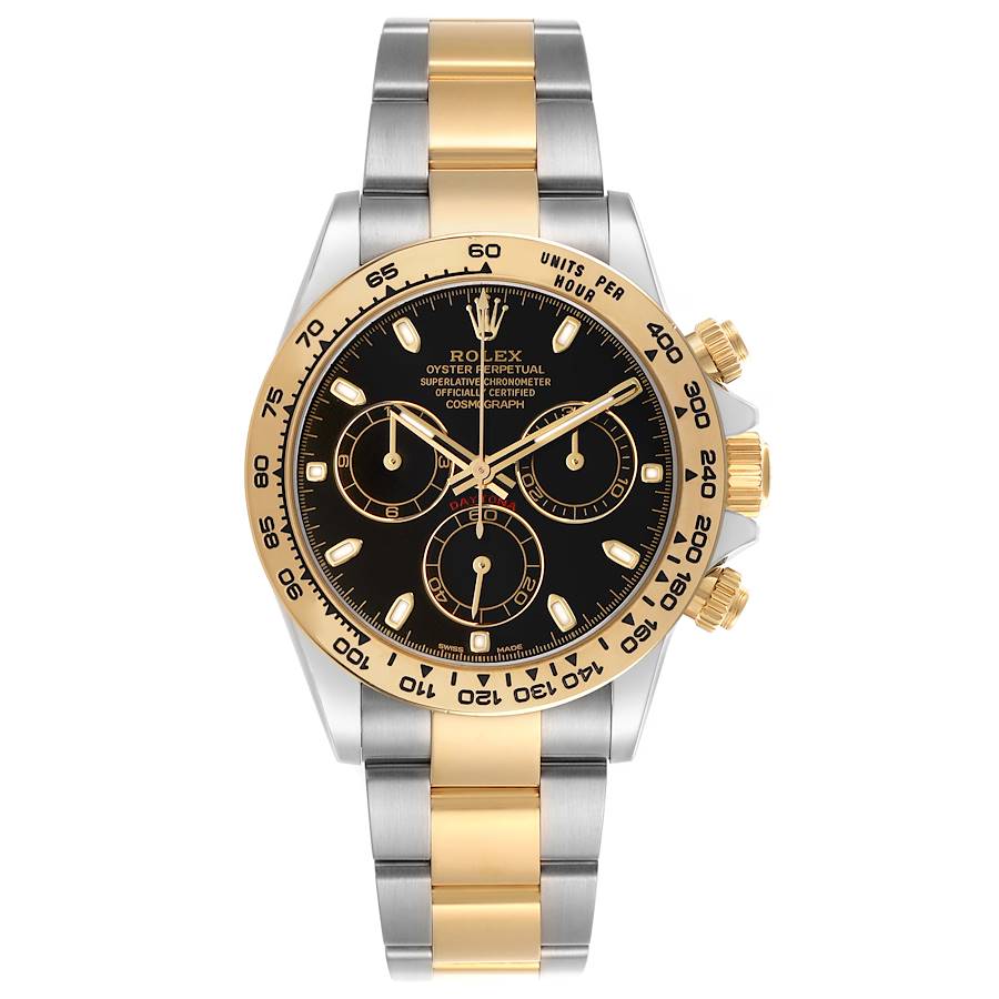 Rolex Daytona Steel Yellow Gold Black Dial Mens Watch