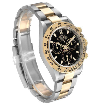 Rolex Daytona Steel Yellow Gold Black Dial Mens Watch