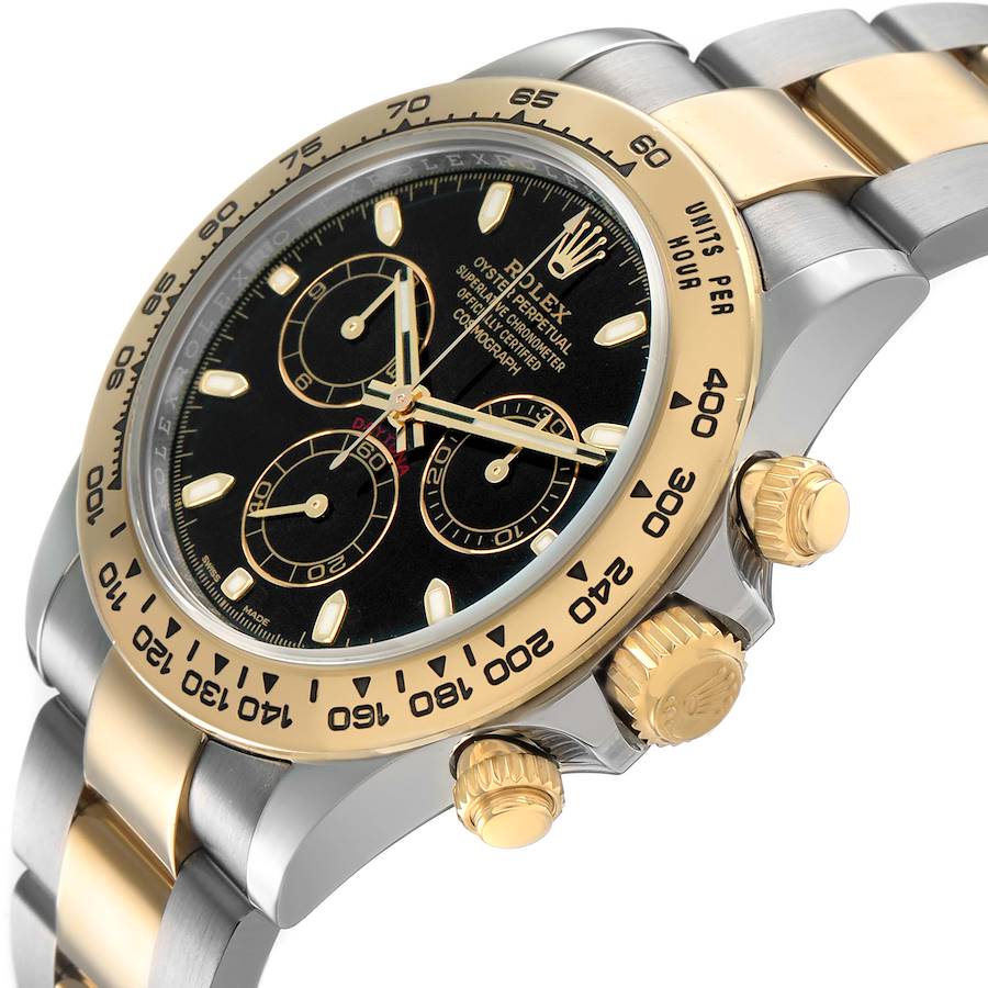 Rolex Daytona Steel Yellow Gold Black Dial Mens Watch