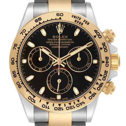 Rolex Daytona Steel Yellow Gold Black Dial Mens Watch
