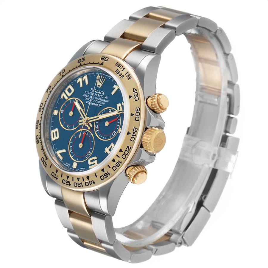 Rolex Daytona Steel Yellow Gold Blue Racing Dial Mens Watch