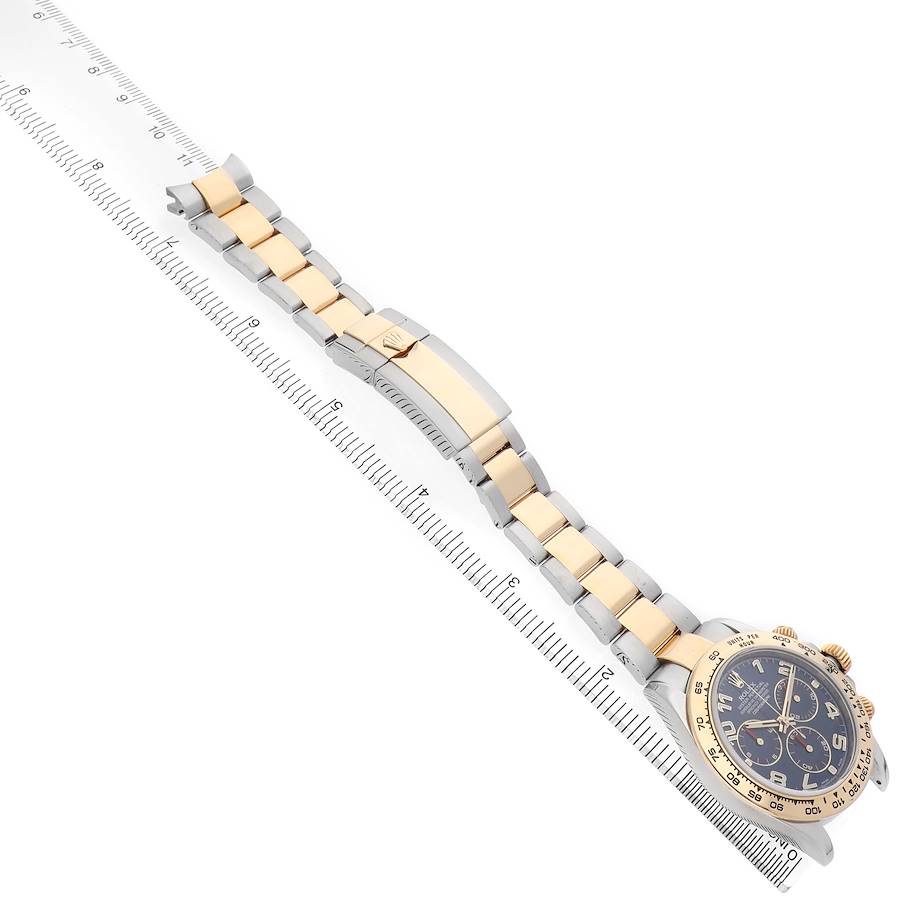 Rolex Daytona Steel Yellow Gold Blue Racing Dial Mens Watch