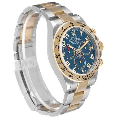 Rolex Daytona Steel Yellow Gold Blue Racing Dial Mens Watch