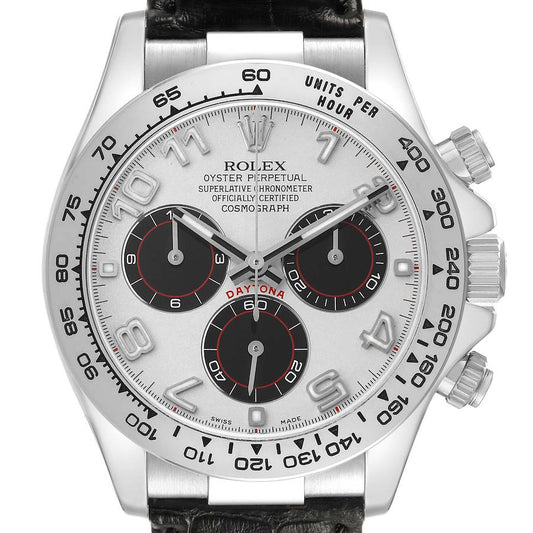 Rolex Daytona White Gold Silver Racing Dial Mens Watch