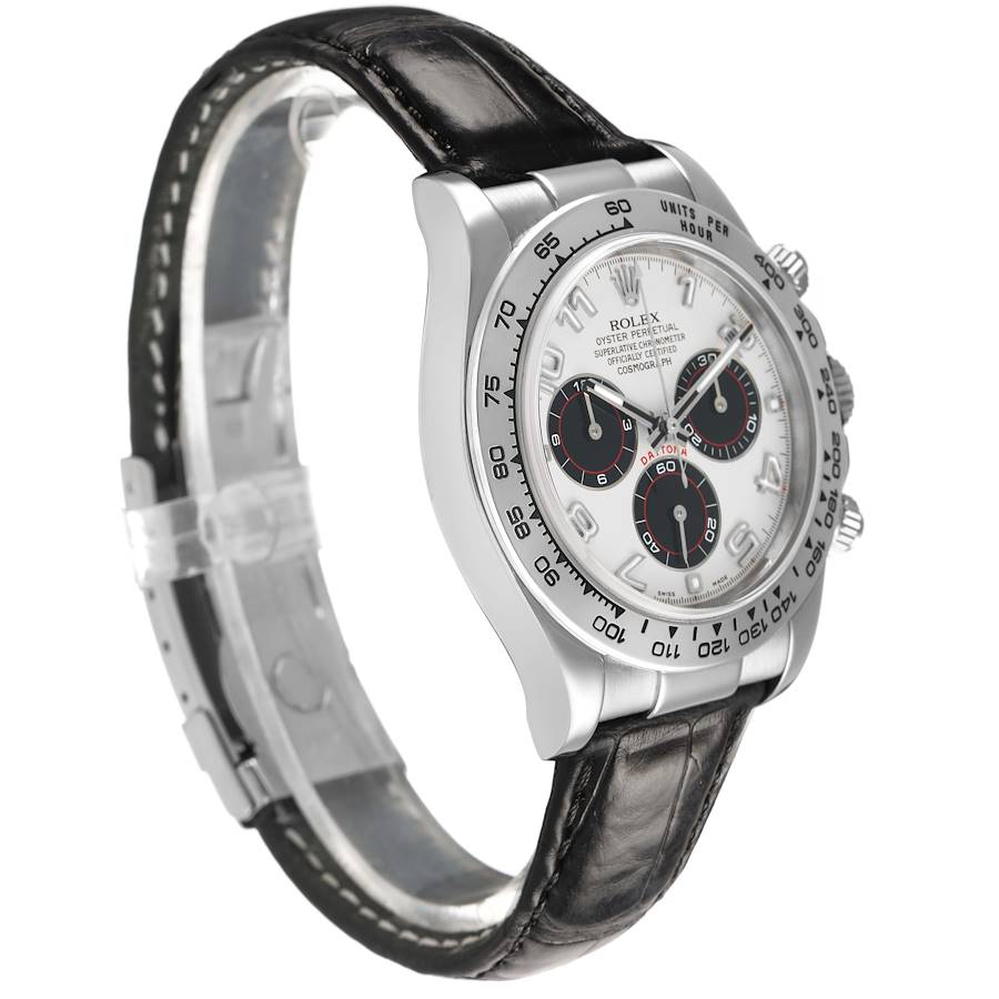 Rolex Daytona White Gold Silver Racing Dial Mens Watch