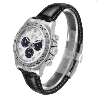 Rolex Daytona White Gold Silver Racing Dial Mens Watch