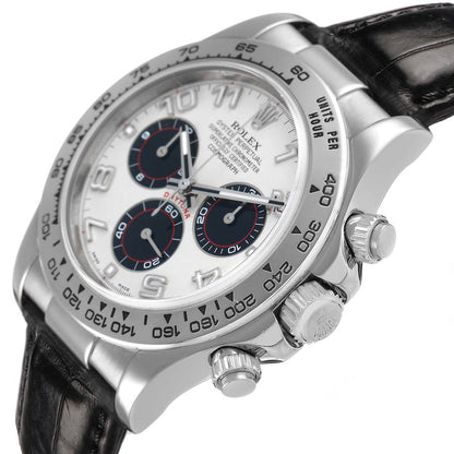 Rolex Daytona White Gold Silver Racing Dial Mens Watch