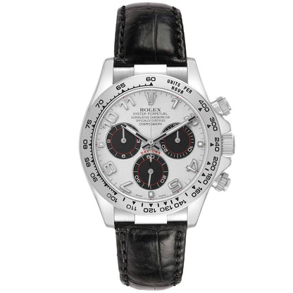 Rolex Daytona White Gold Silver Racing Dial Mens Watch