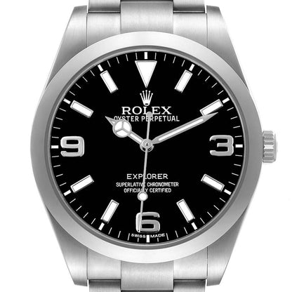 Rolex Explorer I 39 Steel Black Dial Mens Watch