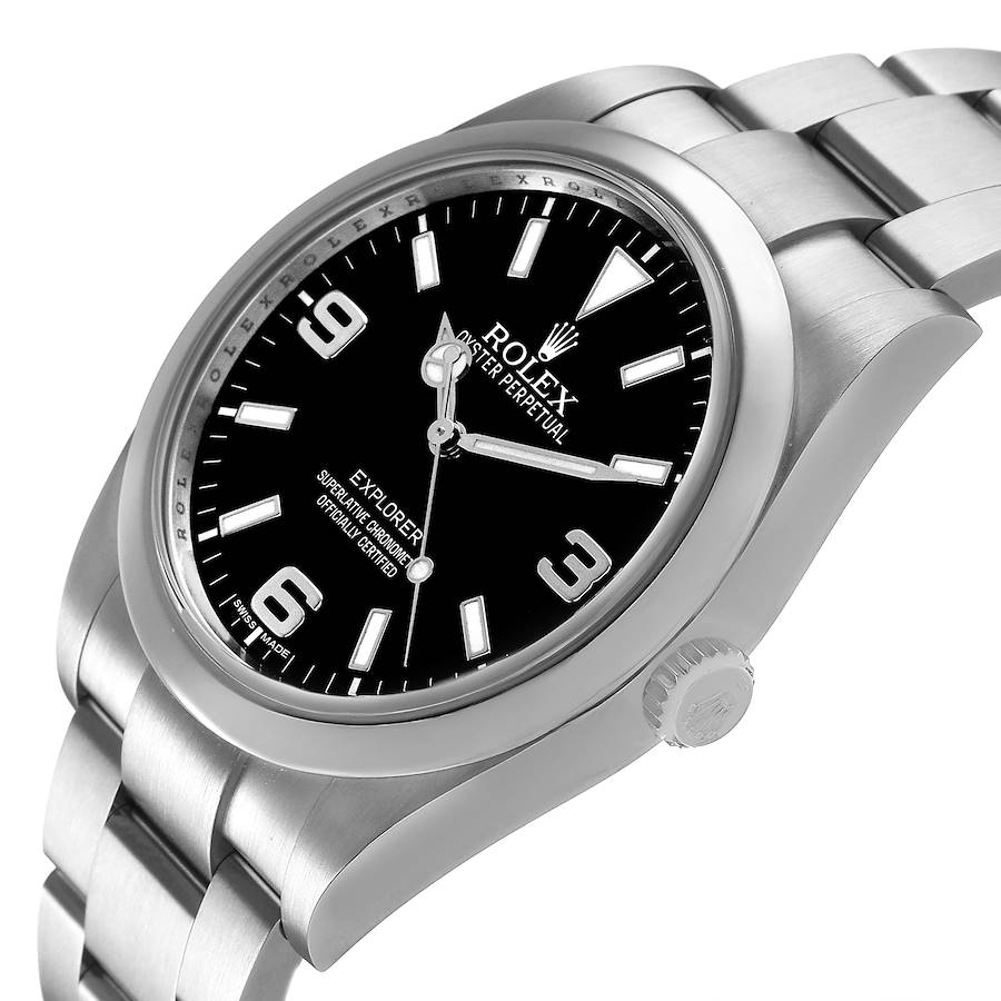 Rolex Explorer I 39 Steel Black Dial Mens Watch