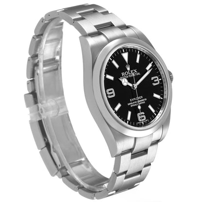 Rolex Explorer I 39 Steel Black Dial Mens Watch