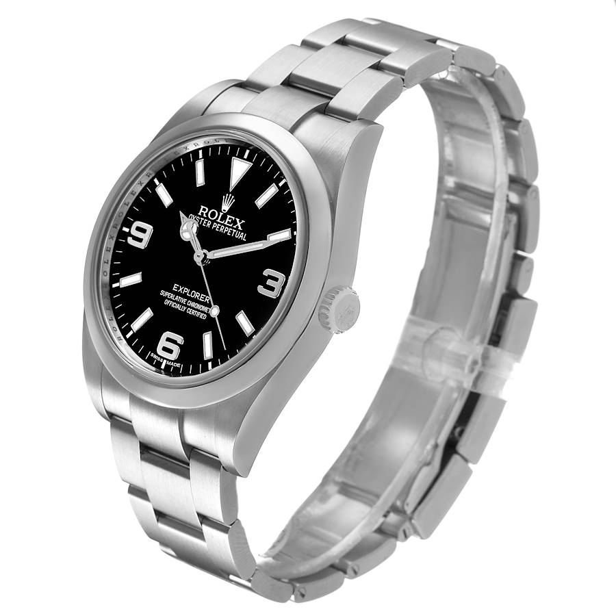 Rolex Explorer I 39 Steel Black Dial Mens Watch