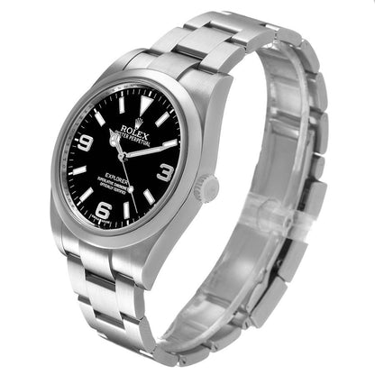 Rolex Explorer I 39 Steel Black Dial Mens Watch